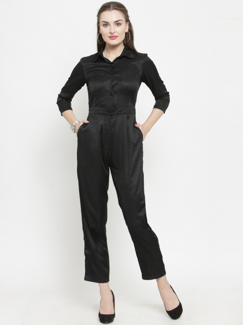 

Magnetic Designs Black Solid Basic Jumpsuit