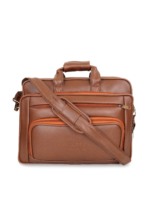 

Leather World Unisex Tan Solid Laptop Bag