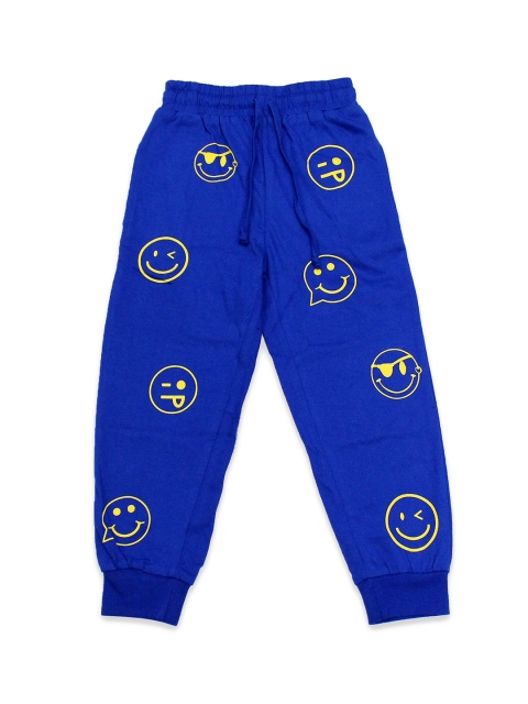 

Maniac Boys Blue Printed Slim-Fit Joggers