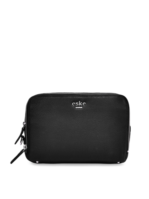 

Eske Men Black Solid Leather Travel Pouch