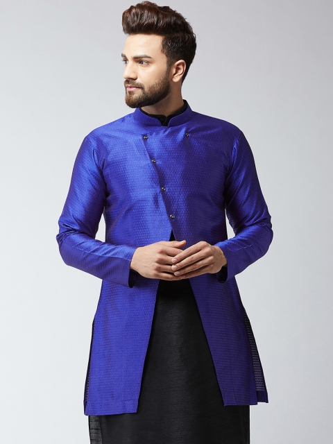 

Sojanya Men Blue Self Designed Sherwani Jacket