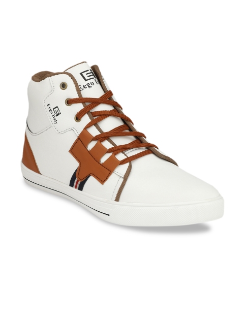 

Eego Italy Men White Solid Synthetic Mid-Top Sneakers
