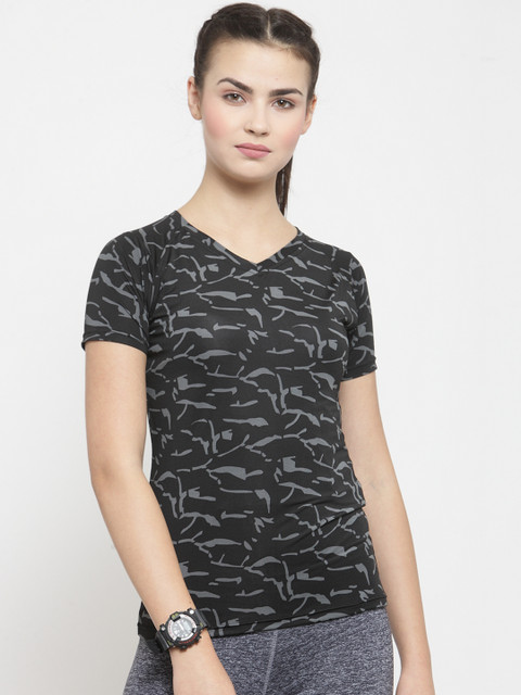 

Boston Club Women Black Printed V-Neck T-shirt