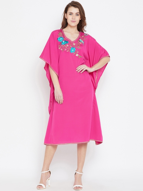 

Bitterlime Women Pink Solid Kaftan Dress