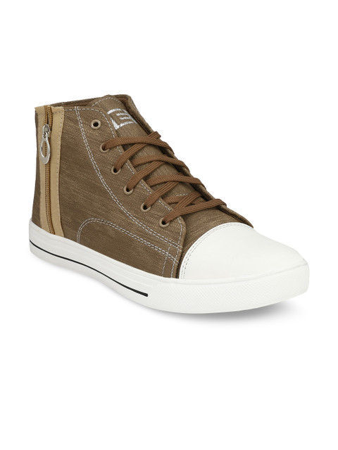 

Eego Italy Men Brown Colourblocked Mid-Top Sneakers