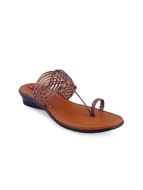 

MSC Women Copper-Toned Solid One Toe Flats