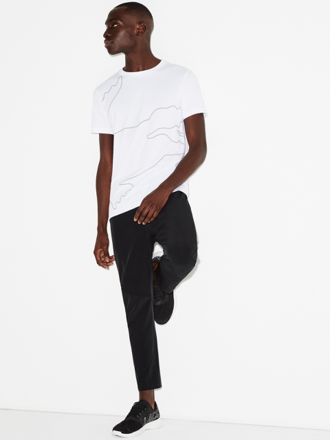 

Lacoste Men White Printed Round Neck T-shirt