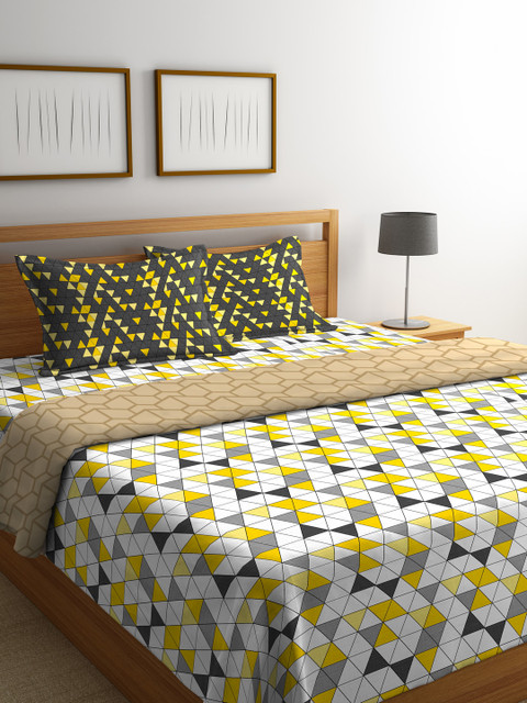 

Portico New York Multicoloured Geometric AC Room 120 GSM Bedding Set, Multi