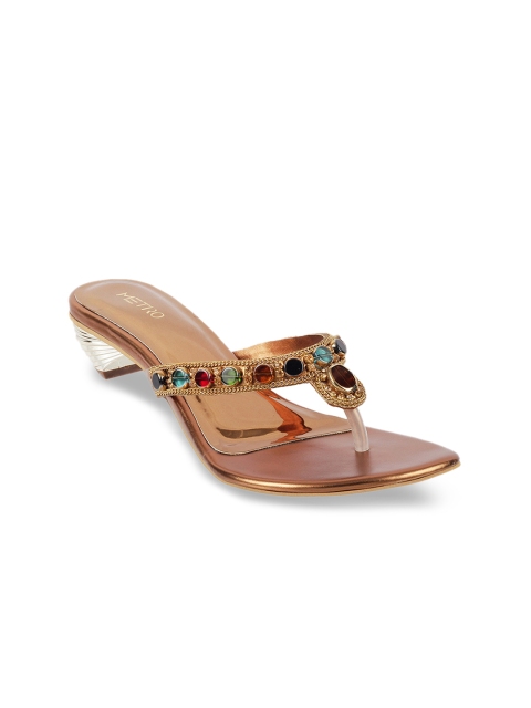 

Metro Women Bronze-Toned Solid Sandals