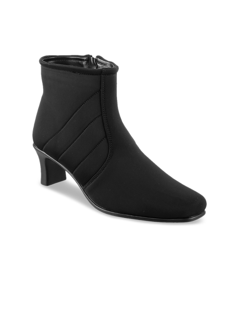 

Metro Women Black Solid Heeled Boots