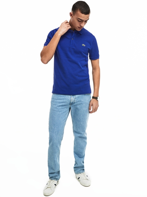 

Lacoste Men Navy Blue Solid Polo Collar T-shirt