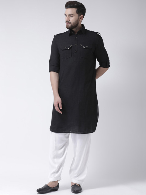 

I Know Men Black Solid Kurta with Salwar