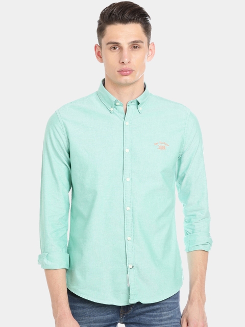 

Bar Harbour Men Green Comfort Slim Fit Solid Casual Shirt