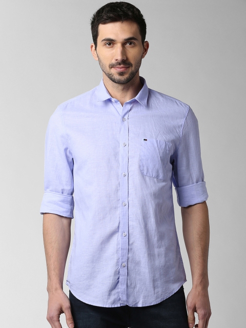 

Peter England Casuals Men Blue Slim Fit Solid Casual Shirt