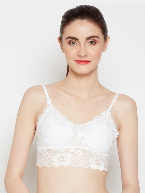 

Golden Girl White Lace Non-Wired Lightly Padded Bralette Bra 379