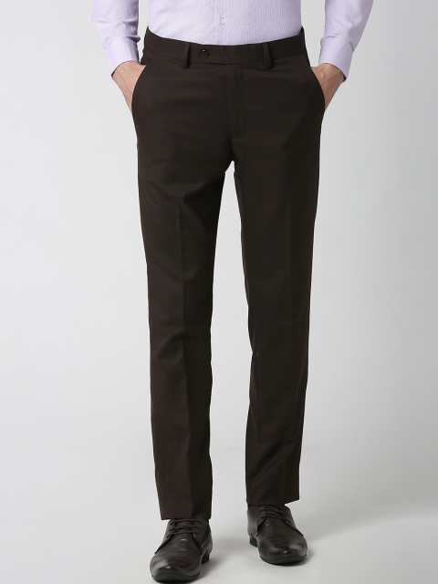 

Peter England Men Coffee Brown Slim Fit Solid Formal Trousers