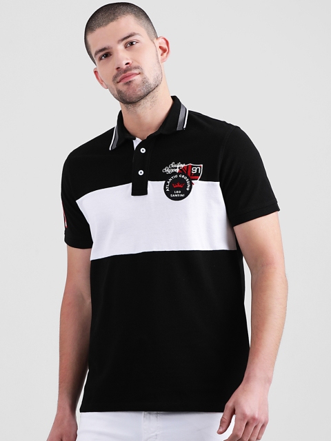 

Leo Sansini Men Black Colourblocked Polo Collar T-shirt