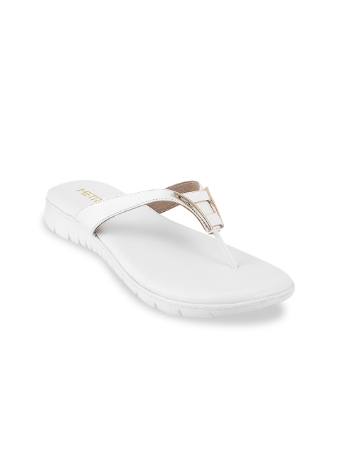 

Metro Women White Solid One Toe Flats