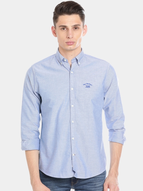 

Bar Harbour Men Blue Comfort Slim Fit Solid Casual Shirt