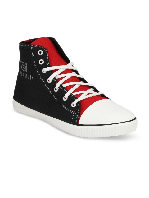 

Eego Italy Men Black Colourblocked Mid-Top Sneakers