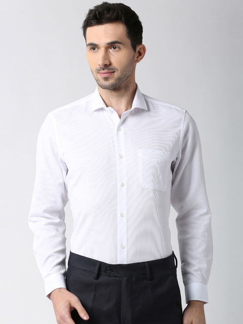 

Peter England Men White Regular Fit Self Design Formal Shirt