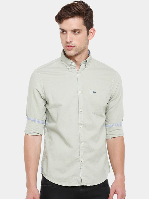 

Bar Harbour Men Grey Comfort Slim Fit Solid Casual Shirt