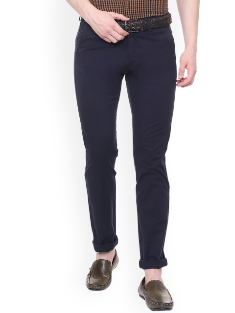 

Allen Solly Men Blue Slim Fit Solid Regular Trousers