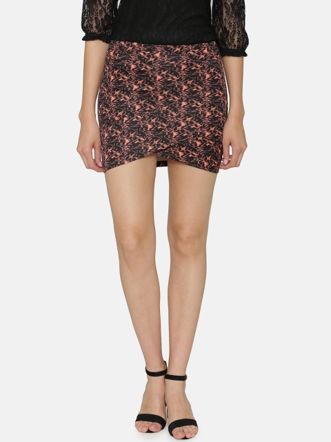 

N-Gal Women Brown Printed Tulip Mini Skirt
