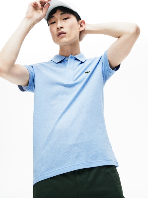 

Lacoste Men Blue Solid Polo Collar T-shirt