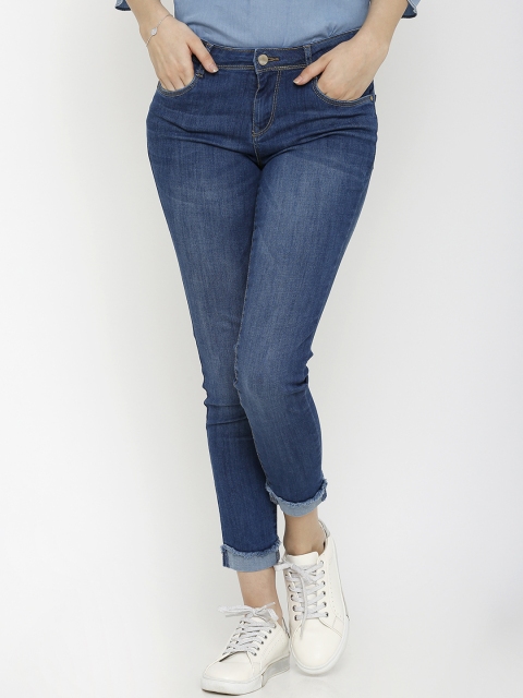 

Kraus Jeans Women K3051 Blue Skinny Fit Mid-Rise Clean Look Jeans