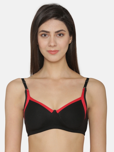 

ABELINO Black Solid Non-Wired Non Padded T-shirt Bra 5121BLACK01