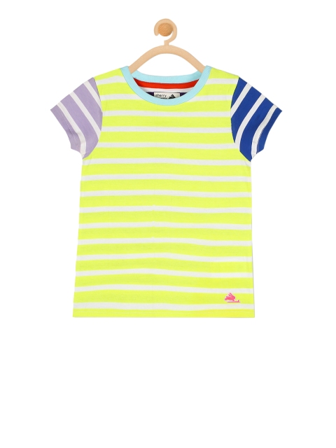 

Cherry Crumble Kids Multicoloured Striped Round Neck T-shirt, Multi