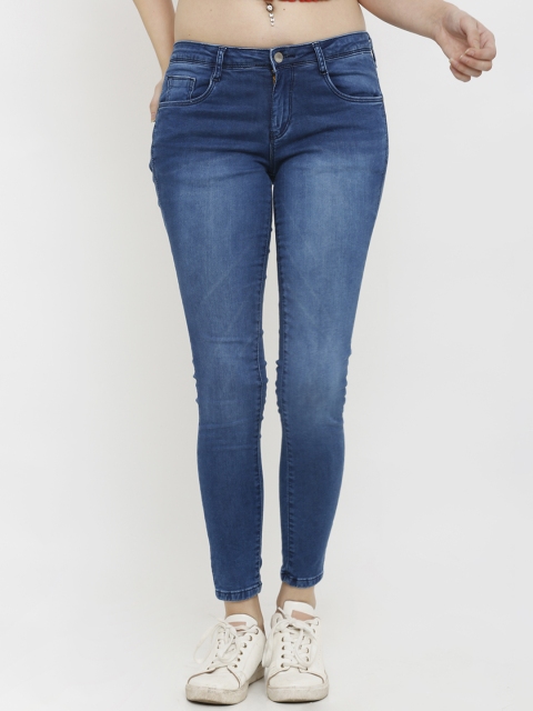 

Kraus Jeans Women K3051 Blue Skinny Fit Mid-Rise Clean Look Jeans