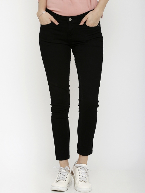 

Kraus Jeans Women K3051 Black Skinny Fit Mid-Rise Clean Look Jeans