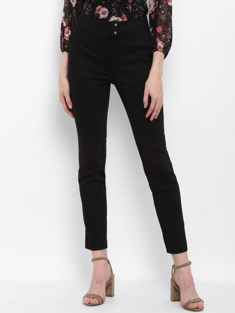 

Forever New Women Black Skinny Fit Solid Regular Trousers