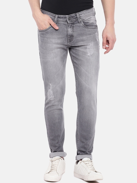 

High Star Men Grey Slim Fit Mid-Rise Mildly Distressed Stretchable Jeans