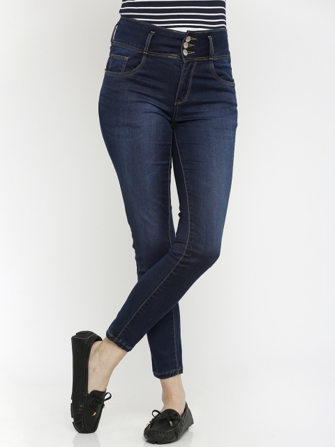 

Kraus Jeans Women K4014 Blue Skinny Fit High-Rise Clean Look Jeans