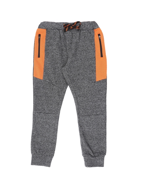 

Pantaloons Junior Boys Grey & Orange Regular Fit Solid Joggers