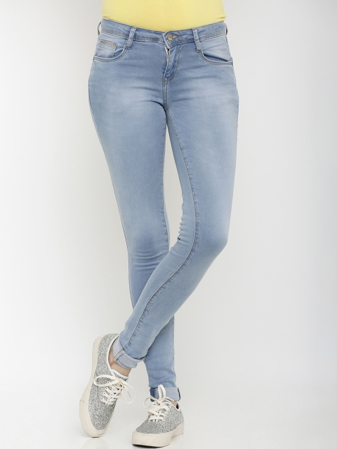 

Kraus Jeans Women K3006 Blue Skinny Fit Mid-Rise Highly Distressed Jeans