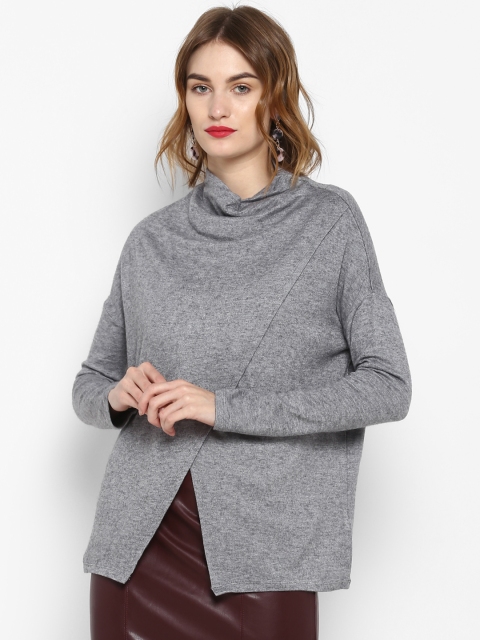 

Forever New Women Grey Solid Sweater