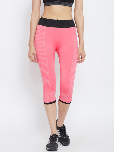 

C9 AIRWEAR Women Coral Pink Printed Regular Fit Capris
