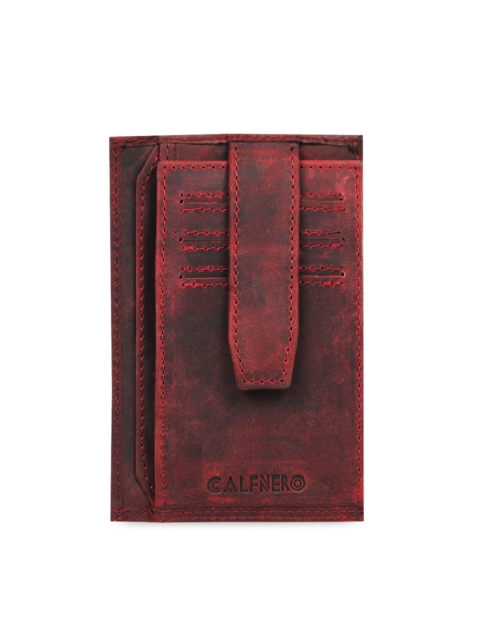 

CALFNERO Unisex Red Solid Card Holder