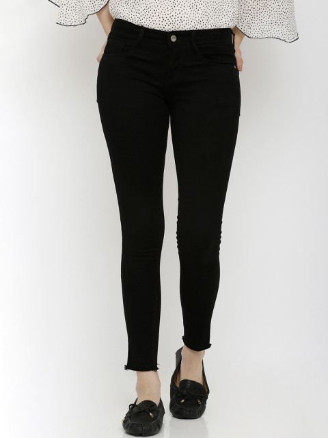 

Kraus Jeans Women K4050 Black Skinny Fit Mid-Rise Clean Look Jeans