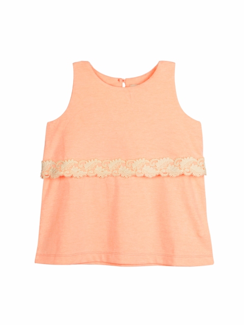 

Cherry Crumble Girls Orange Solid A-Line Top