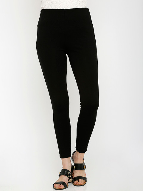 

Kraus Jeans Women K4005 Women Black Solid Skinny-Fit High Rise Treggings