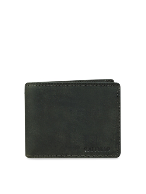 

CALFNERO Men Black Solid Two Fold Leather Wallet