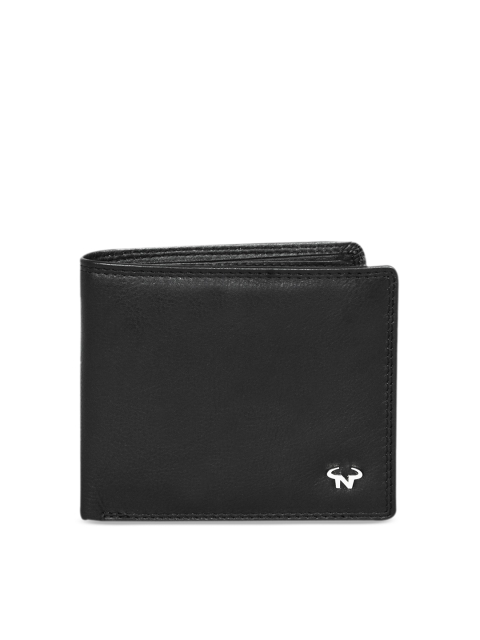 

CALFNERO Men Black Solid Two Fold Wallet