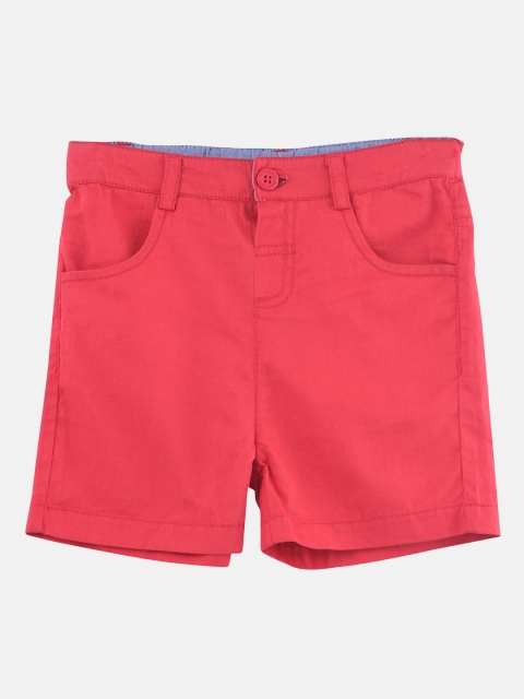 

Beebay Boys Red Solid Regular Fit Regular Shorts