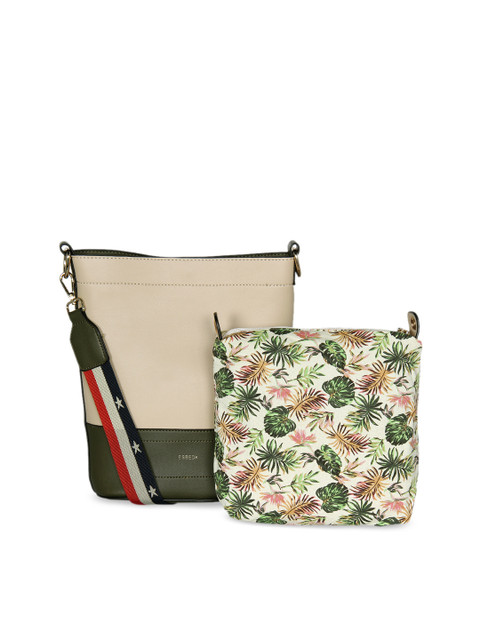 

ESBEDA Beige Colourblocked Shoulder Bag