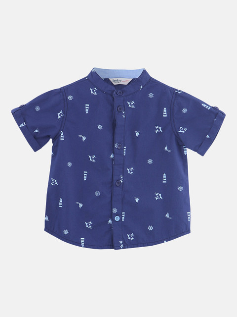 

Beebay Boys Blue Regular Fit Printed Casual Shirt